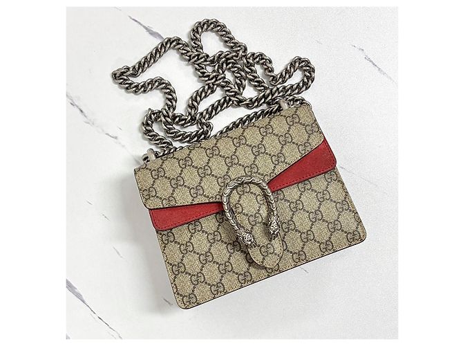 Gucci Borsa a tracolla Dionysus GG Supreme con catena - vista 7