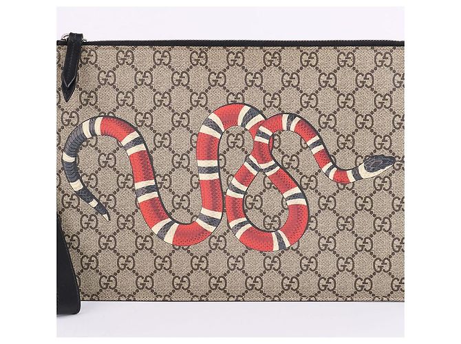 Gucci Clutch con tracolla stampa pitone - vista 3