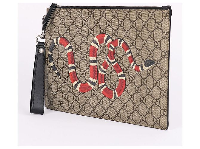 Gucci Clutch con tracolla stampa pitone - vista 4