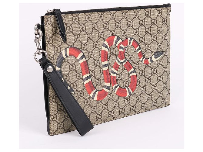 Gucci Clutch con tracolla stampa pitone - vista 5