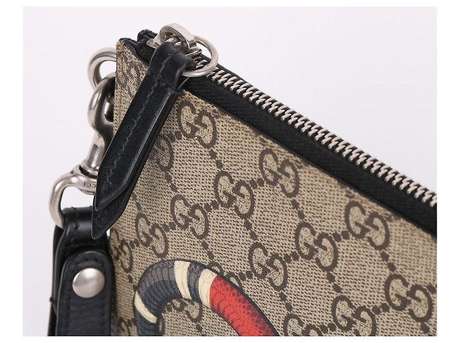 Gucci Clutch con tracolla stampa pitone - vista 7