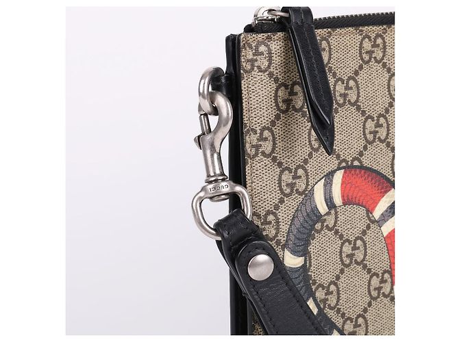 Gucci Clutch con tracolla stampa pitone - vista 8