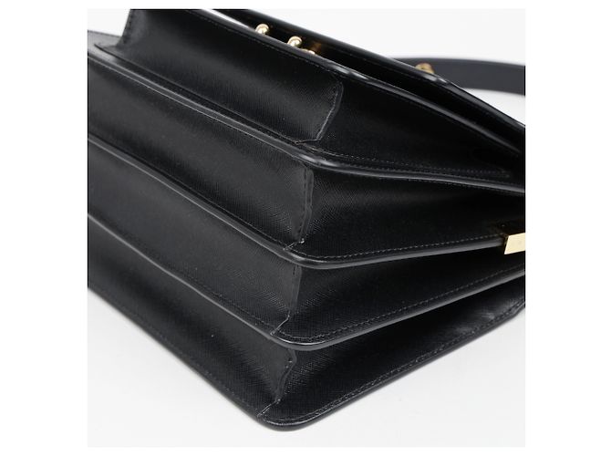 Marni Borsa a tracolla in pelle Saffiano nera da donna - vista 11