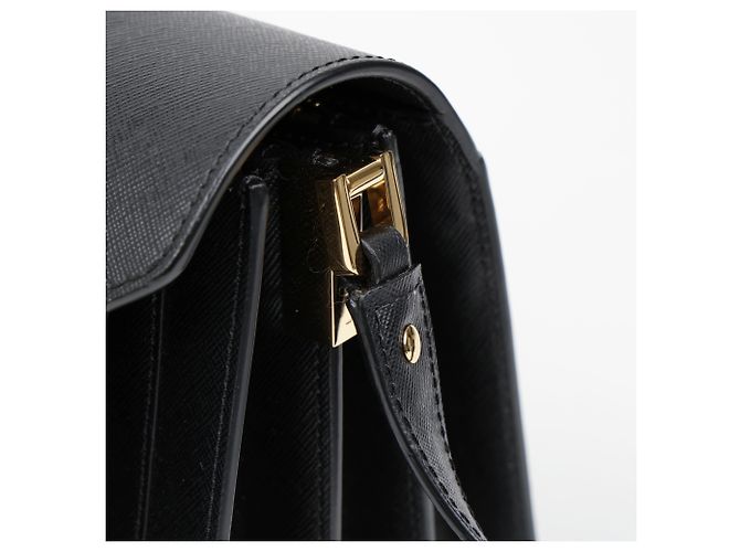 Marni Borsa a tracolla in pelle Saffiano nera da donna - vista 12