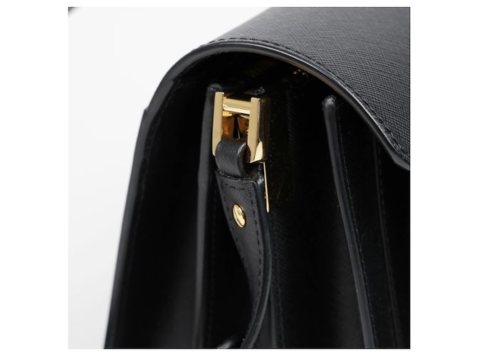 Marni Borsa a tracolla in pelle Saffiano nera da donna - vista 13