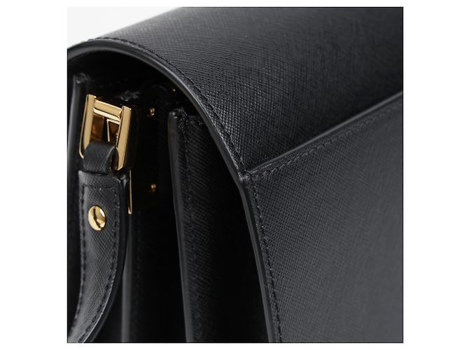 Marni Borsa a tracolla in pelle Saffiano nera da donna - vista 15