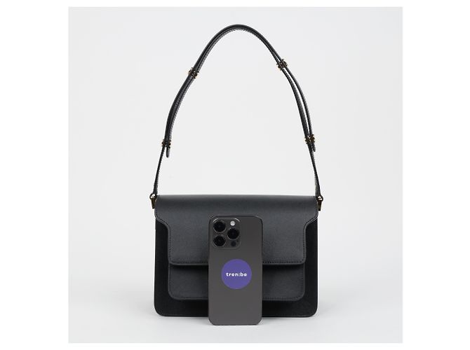 Marni Borsa a tracolla in pelle Saffiano nera da donna - vista 16