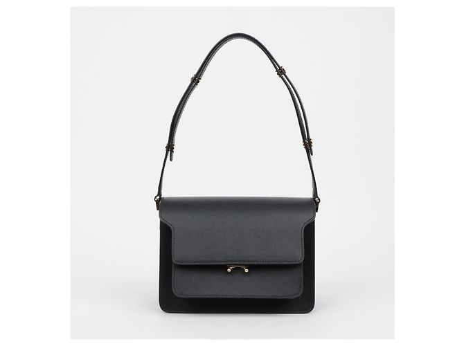 Marni Borsa a tracolla in pelle Saffiano nera da donna - vista 2