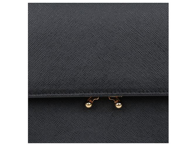 Marni Borsa a tracolla in pelle Saffiano nera da donna - vista 3