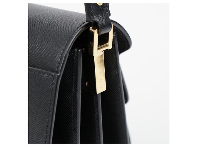 Marni Borsa a tracolla in pelle Saffiano nera da donna - vista 6