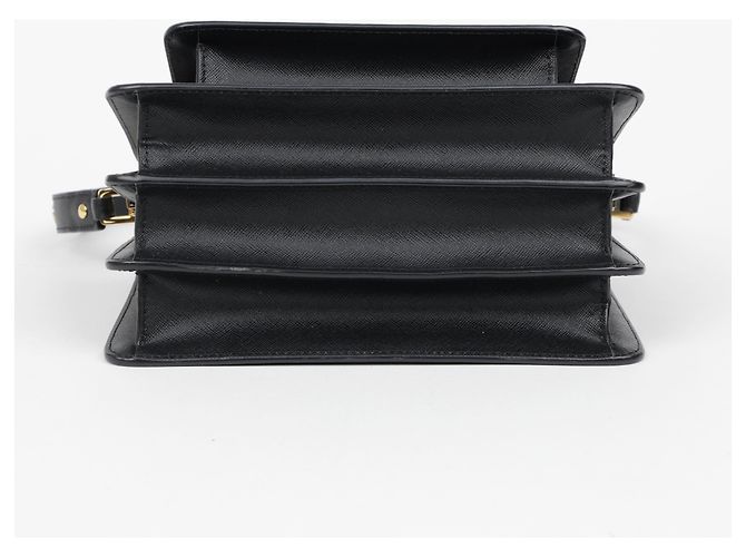 Marni Borsa a tracolla in pelle Saffiano nera da donna - vista 9