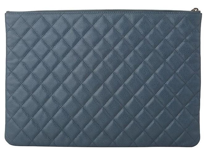 Chanel Clutch Classic Caviar Silver Large - vista 2