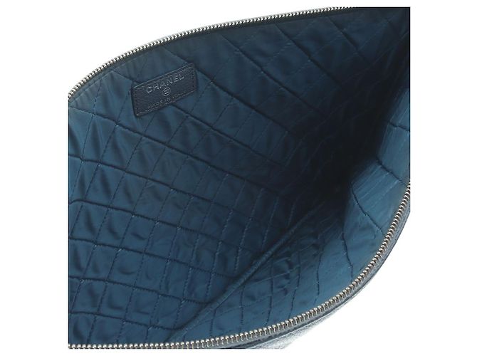 Chanel Clutch Classic Caviar Silver Large - vista 6