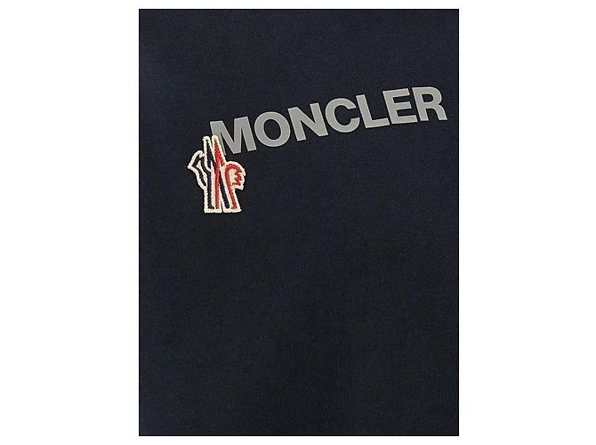 Sudadera con capucha Moncler Logo de algodón azul marino - vista 7