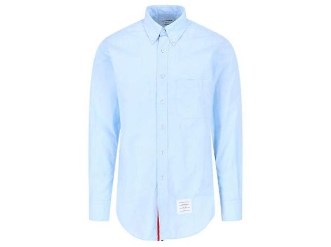 Thom Browne Camicia in popeline classica con rifiniture RWB - vista 4