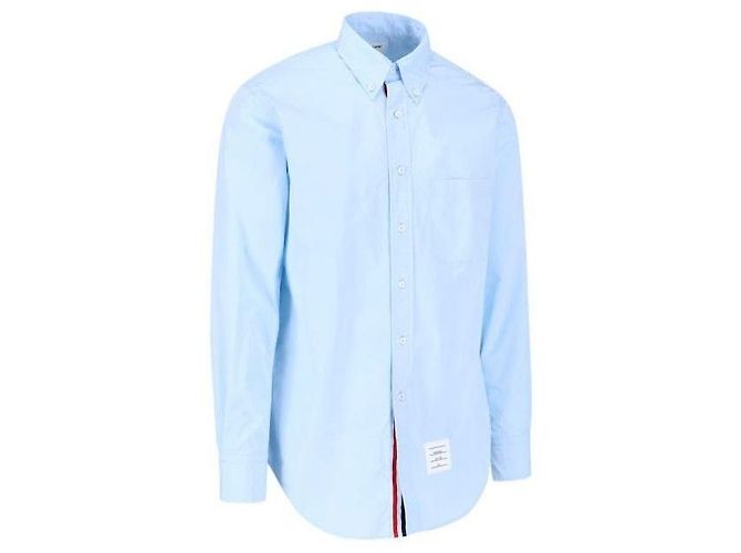 Thom Browne Camicia in popeline classica con rifiniture RWB - vista 5
