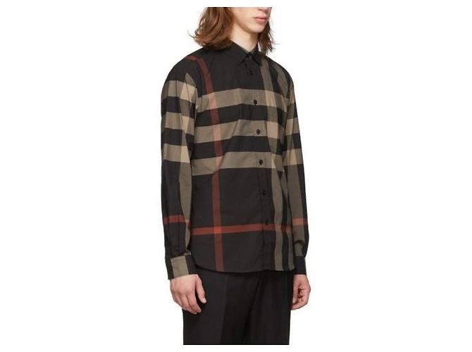 Burberry Camicia a maniche lunghe in cotone a quadri Somerton Black - vista 10