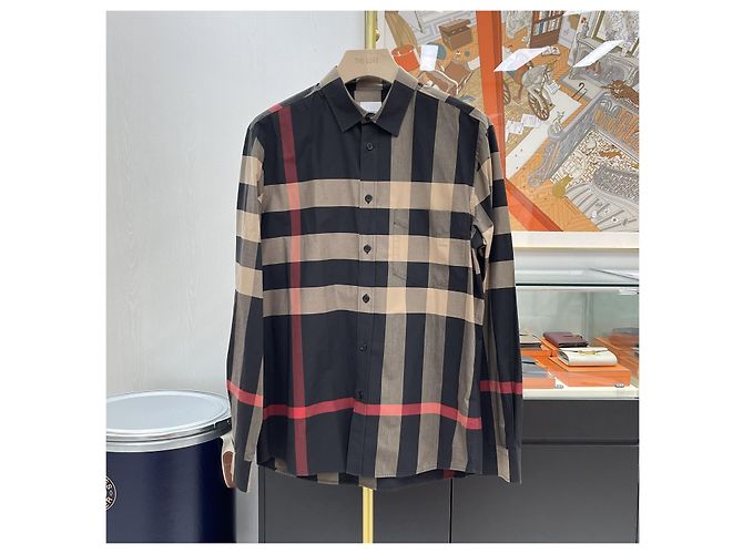 Burberry Camicia a maniche lunghe in cotone a quadri Somerton Black - vista 2