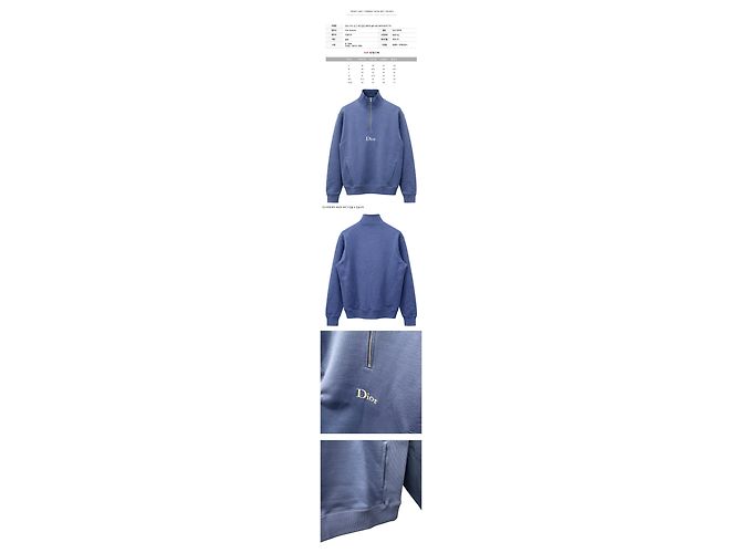 Dior Half-Zip Sweatshirt mit Logo-Stickerei in Blue - Ansicht 2