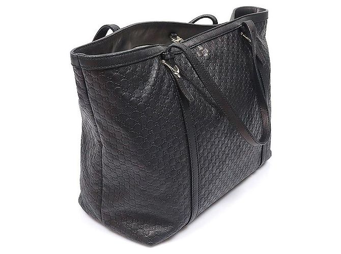 Gucci Borsa Shopper Tote in pelle Microsima nera - vista 2