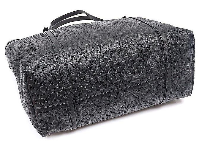 Gucci Borsa Shopper Tote in pelle Microsima nera - vista 4