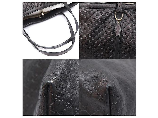 Gucci Borsa Shopper Tote in pelle Microsima nera - vista 6