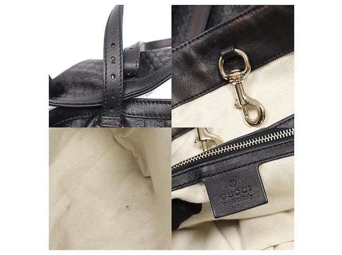 Gucci Borsa Shopper Tote in pelle Microsima nera - vista 7