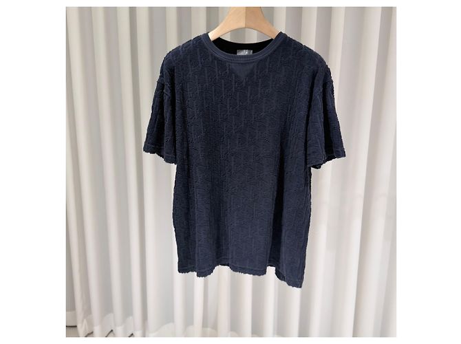 Dior Terry Oblique Navy Kurzarm T-Shirt Grade/M) - Ansicht 2