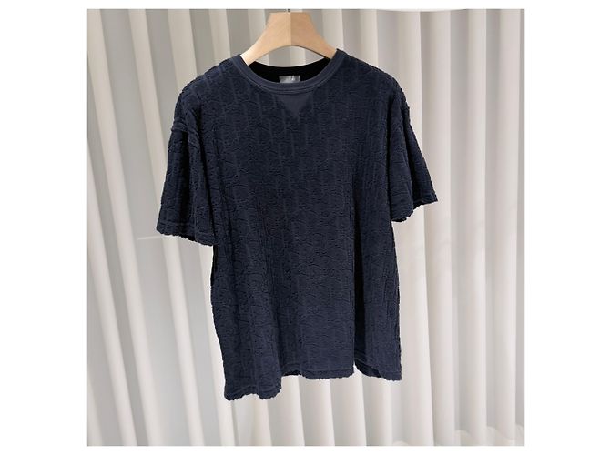 Dior Terry Oblique Navy Kurzarm T-Shirt Grade/M) - Ansicht 3