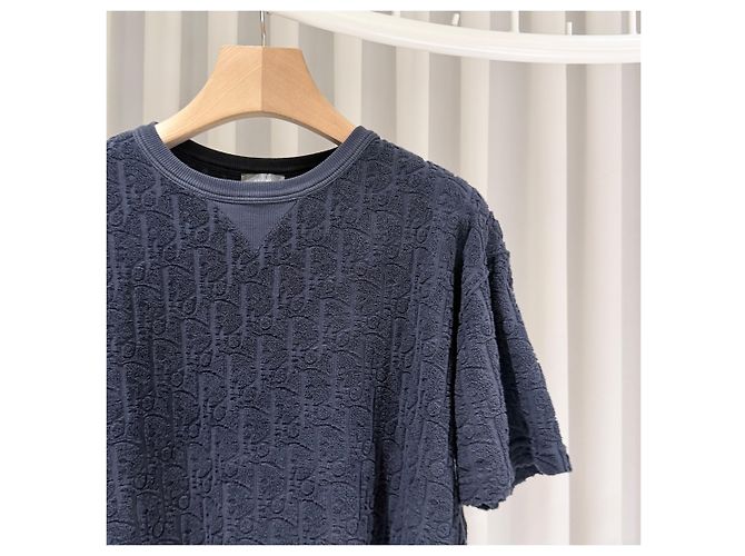 Dior Terry Oblique Navy Kurzarm T-Shirt Grade/M) - Ansicht 4