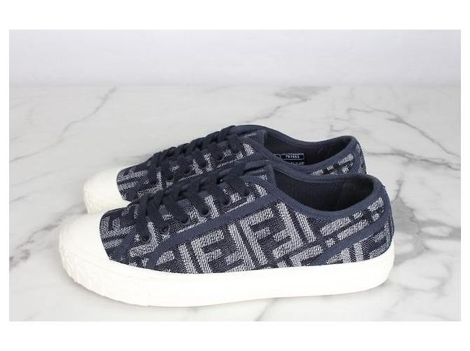 Fendi Sneakers in denim jacquard FF - vista 3