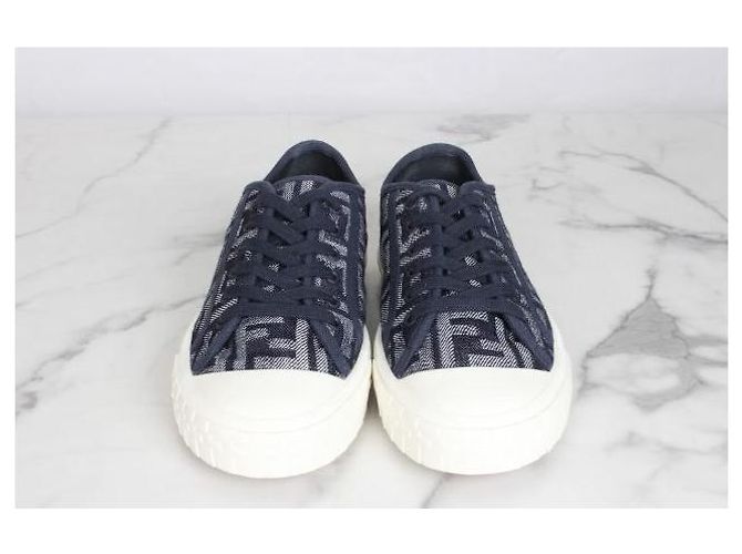 Fendi Sneakers in denim jacquard FF - vista 5