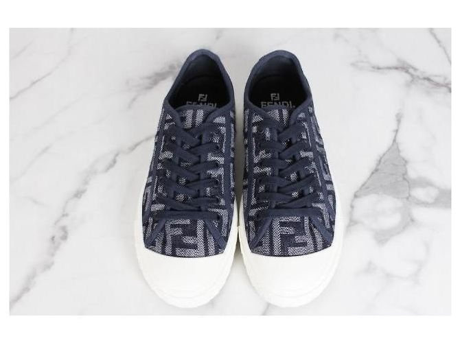 Fendi Sneakers in denim jacquard FF - vista 7