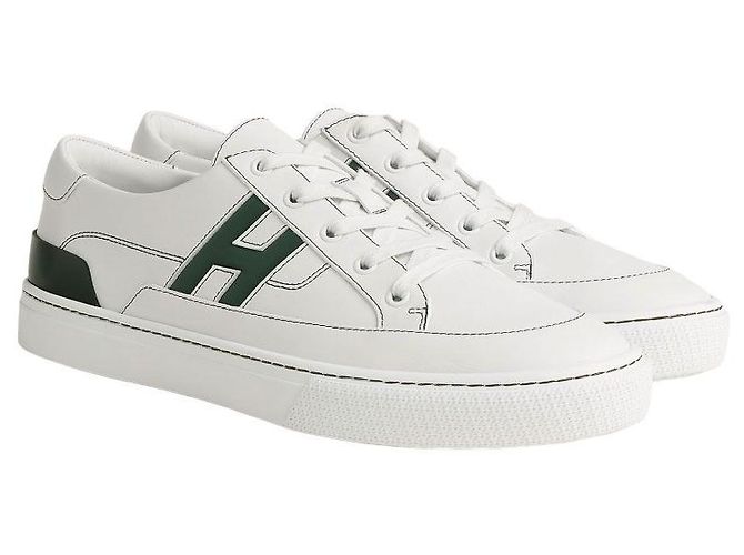 Sneakers Deep Hermès Verde in pelle - vista 2