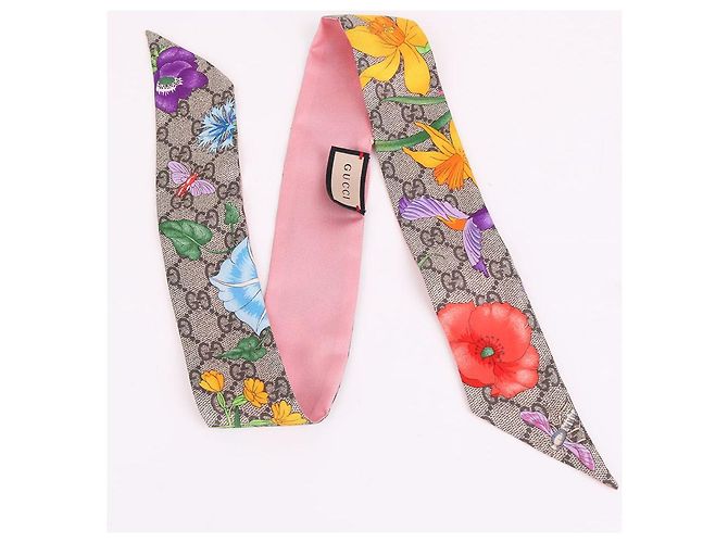 Gucci Sciarpa in seta con motivo floreale - vista 5