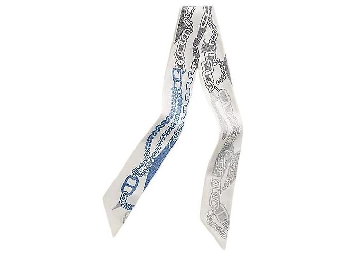 Pañuelo de seda Hermès Twilly marrón - vista 3