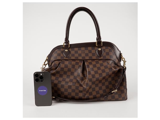 Louis Vuitton Borsa Tote Trevi PM Size Damier Ebène Canvas - vista 11