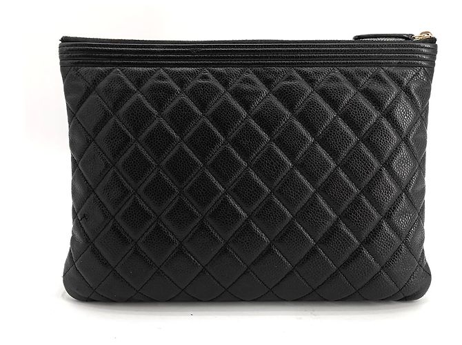 Chanel Clutch Boy Caviar Gold New Medium - vista 3