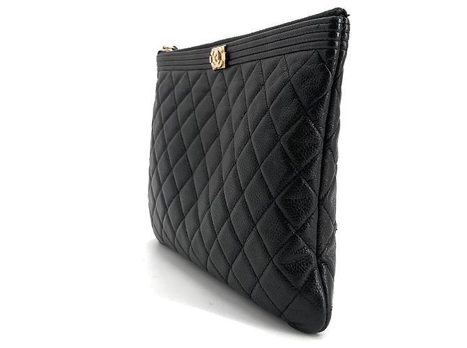 Chanel Clutch Boy Caviar Gold New Medium - vista 5