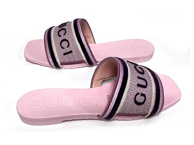 Gucci Sandali Luna Logo Ricamati Pink - vista 2