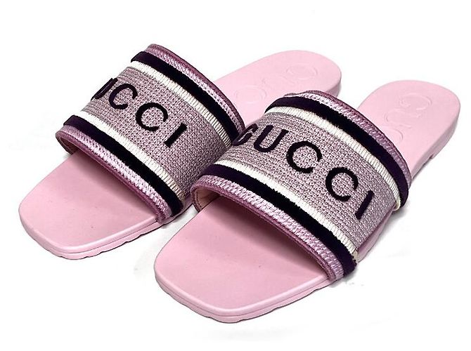 Gucci Sandali Luna Logo Ricamati Pink - vista 3
