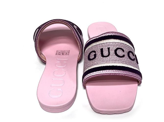 Gucci Sandali Luna Logo Ricamati Pink - vista 5