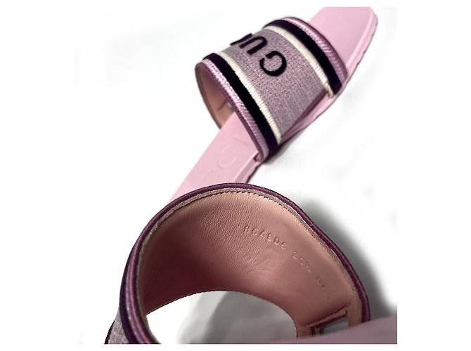 Gucci Sandali Luna Logo Ricamati Pink - vista 7