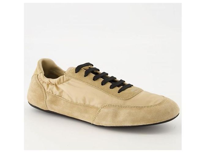 Prada Sneakers pieghevoli in Re-Nylon e camoscio - vista 3