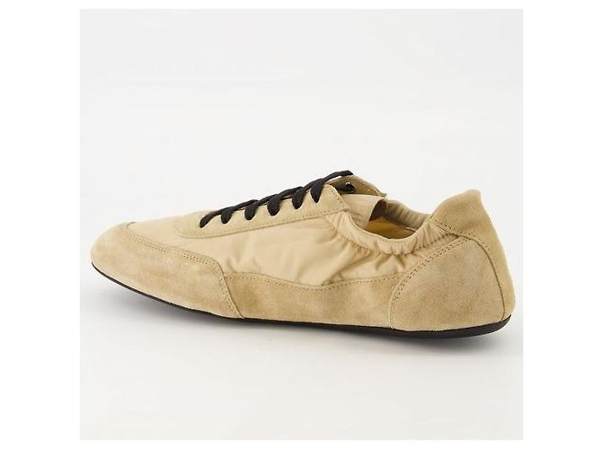 Prada Sneakers pieghevoli in Re-Nylon e camoscio - vista 4