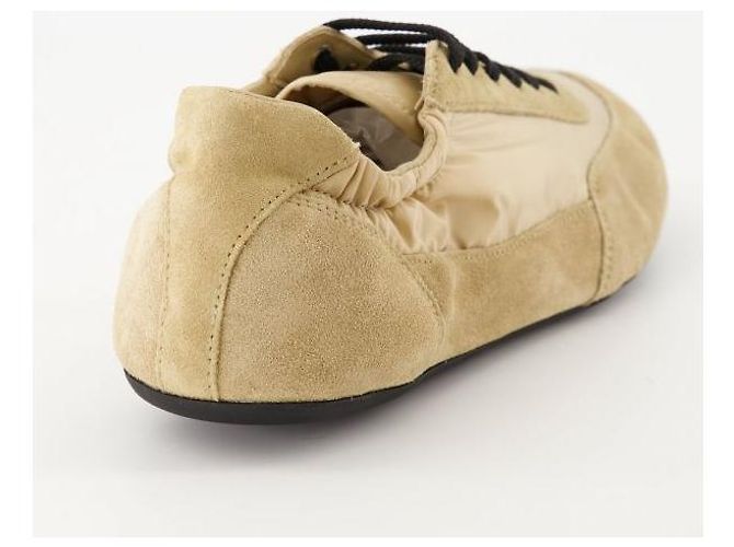 Prada Sneakers pieghevoli in Re-Nylon e camoscio - vista 6