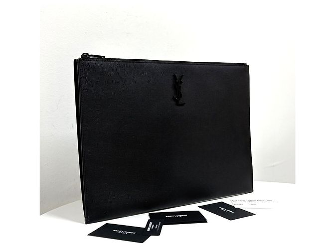 Autre Marque Clutch Bag Large Logo Monogram Black - vista 3