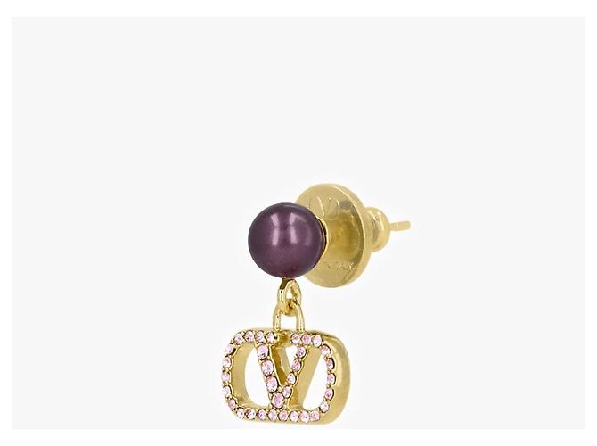 Valentino Orecchini a goccia Garavani Logo Crystal Pearl - vista 5