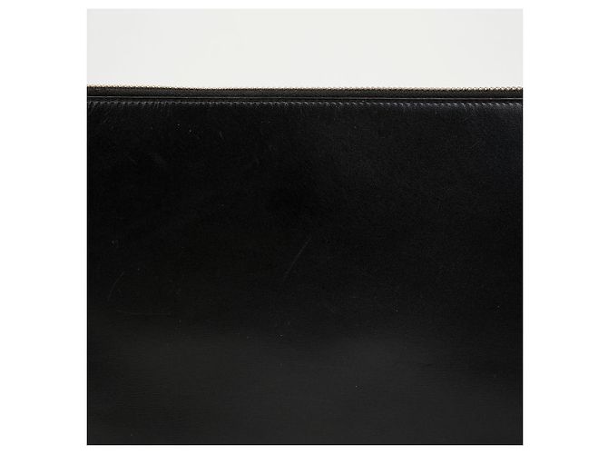 Autre Marque Clutch Porta Tablet in Pelle Monogram Nero Argento - vista 4