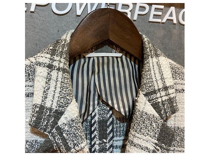 Thom Browne Tweed-Karo-Blazer Grau - Ansicht 3